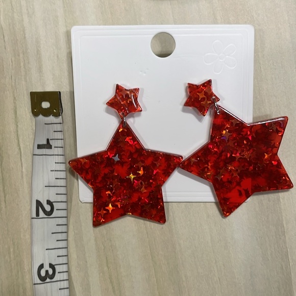 Free People Red Seeing Stars Earrings - Picture 11 of 13